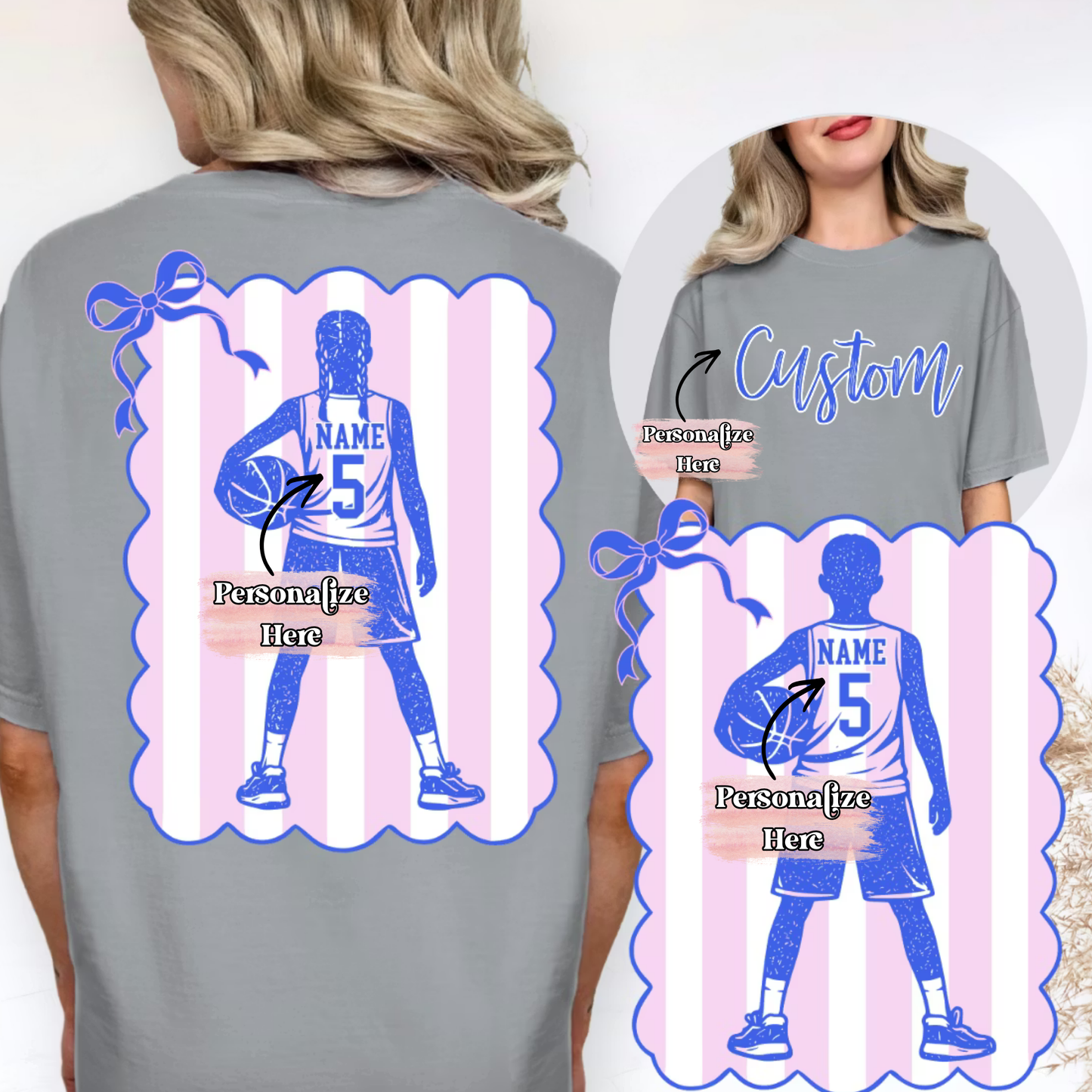 Preppy Basketball Stripes - ‼️Fully Customizable Transfer‼️