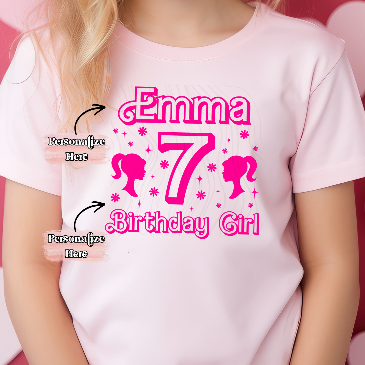 Pink Birthday Girl - ‼️Fully Customizable Transfer‼️