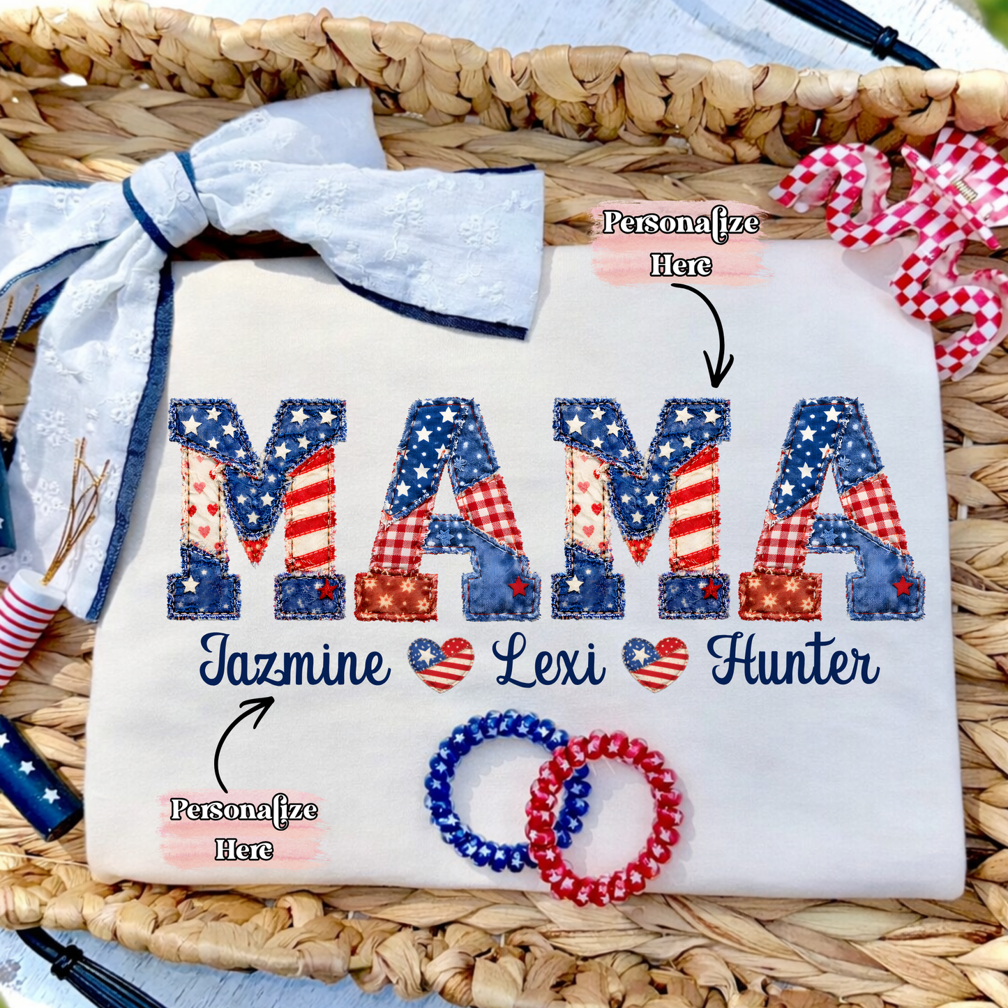 Patriotic Patchwork - ‼️Fully Customizable Transfer‼️