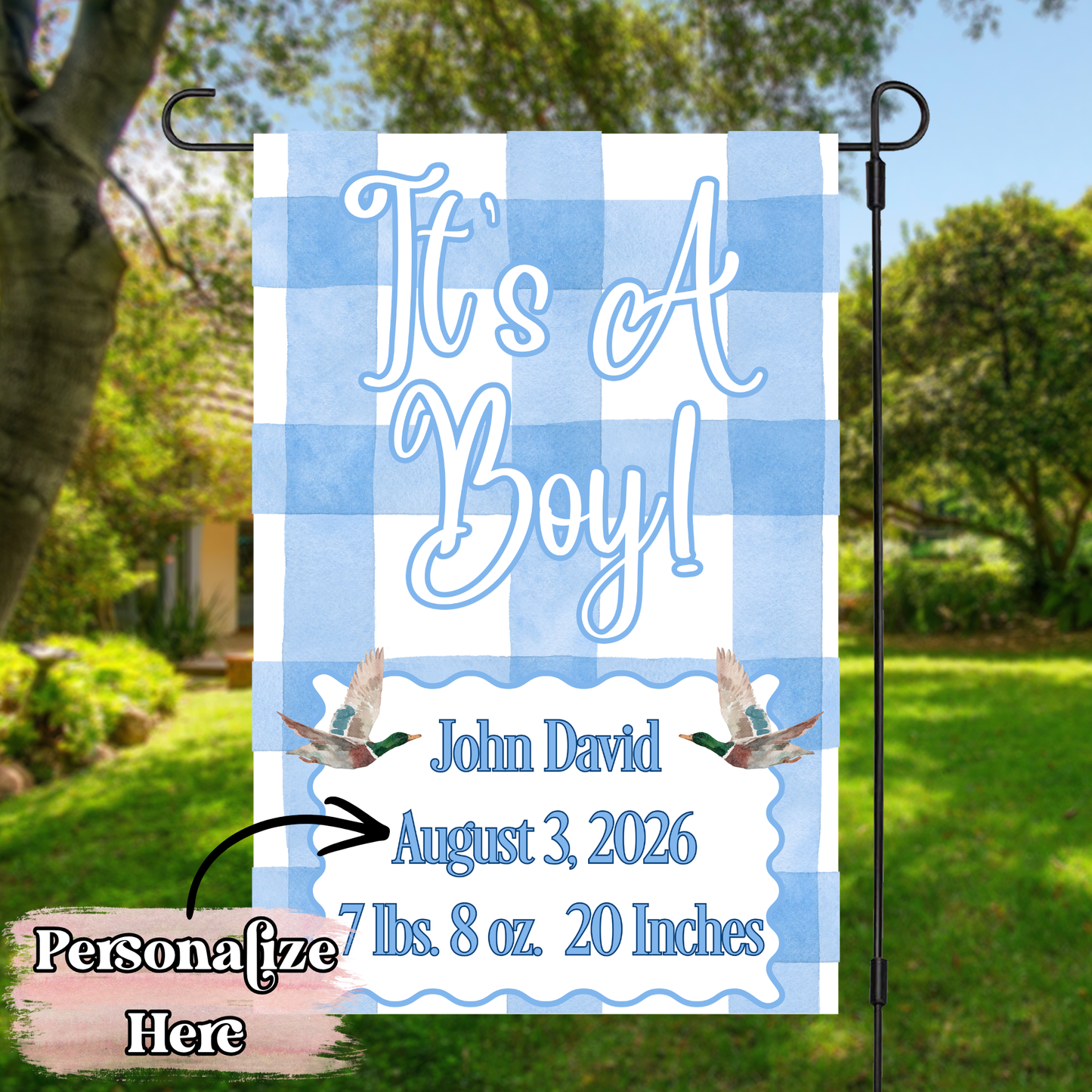 New Baby Flag - 12x18 Inches - ‼️Fully Customizable Transfer‼️