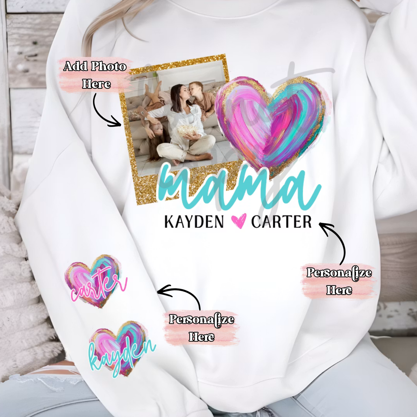 Mama Glitter Photo Frame - ‼️Fully Customizable Transfer‼️