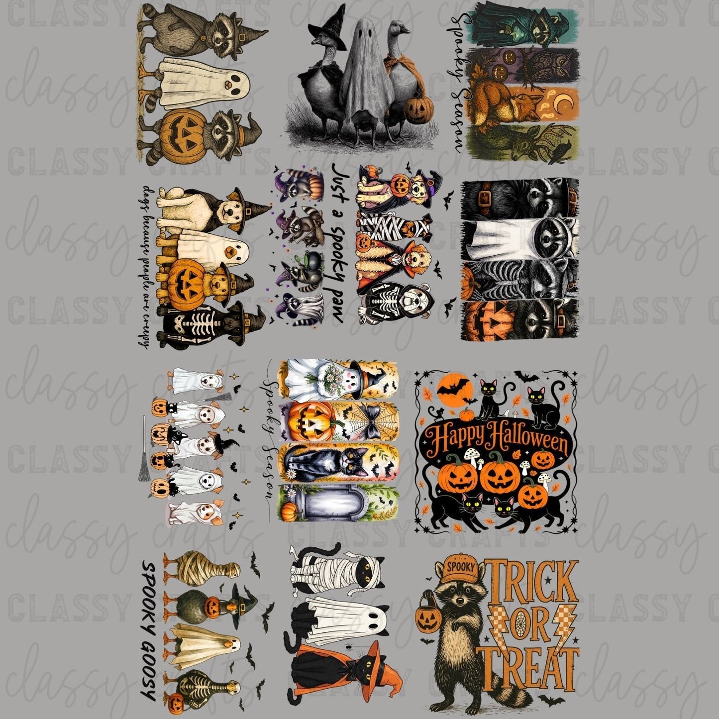 Halloween Animals - 30x48 - PREMADE GANG SHEET