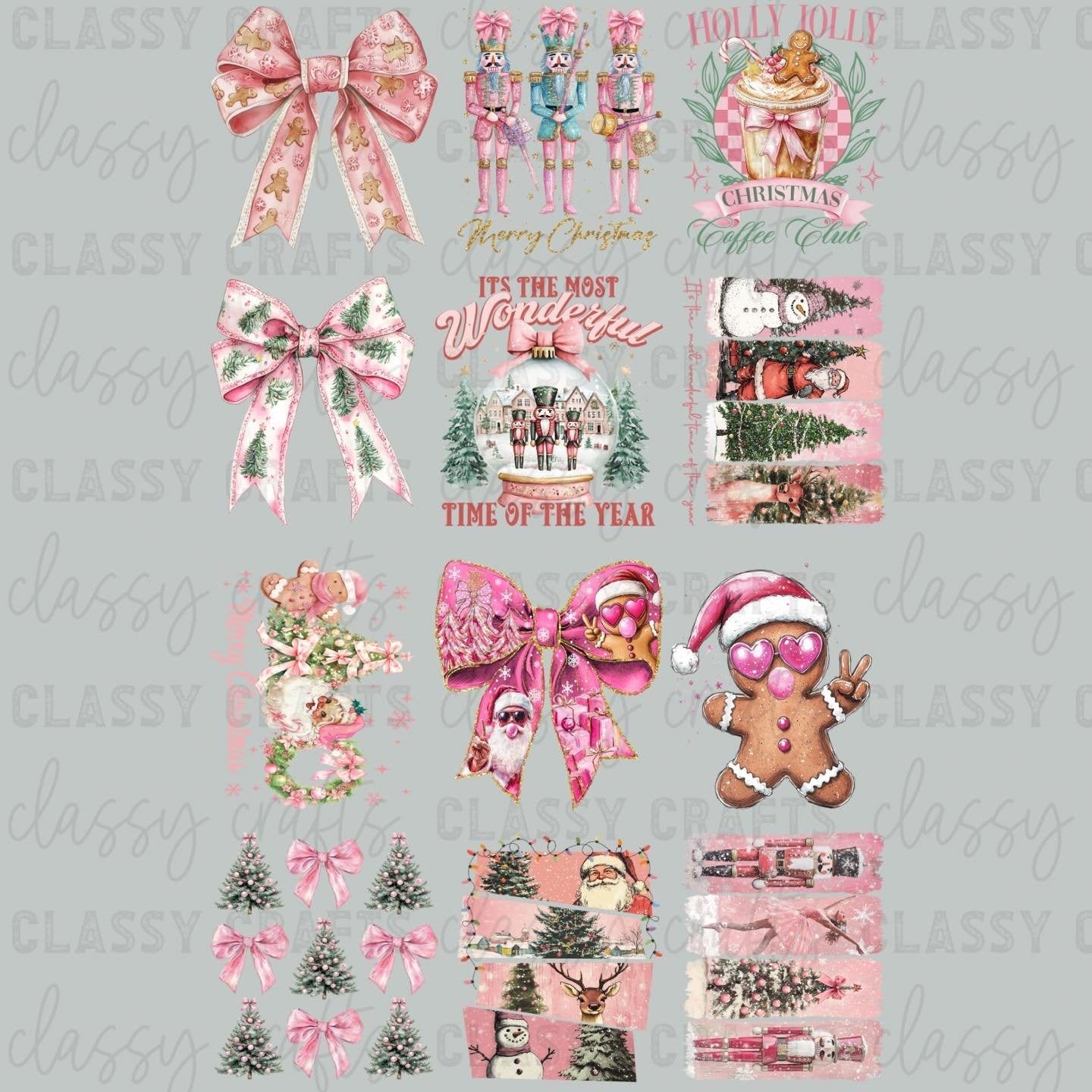 Pinkyy Christmas - 30x48 - PREMADE GANG SHEET