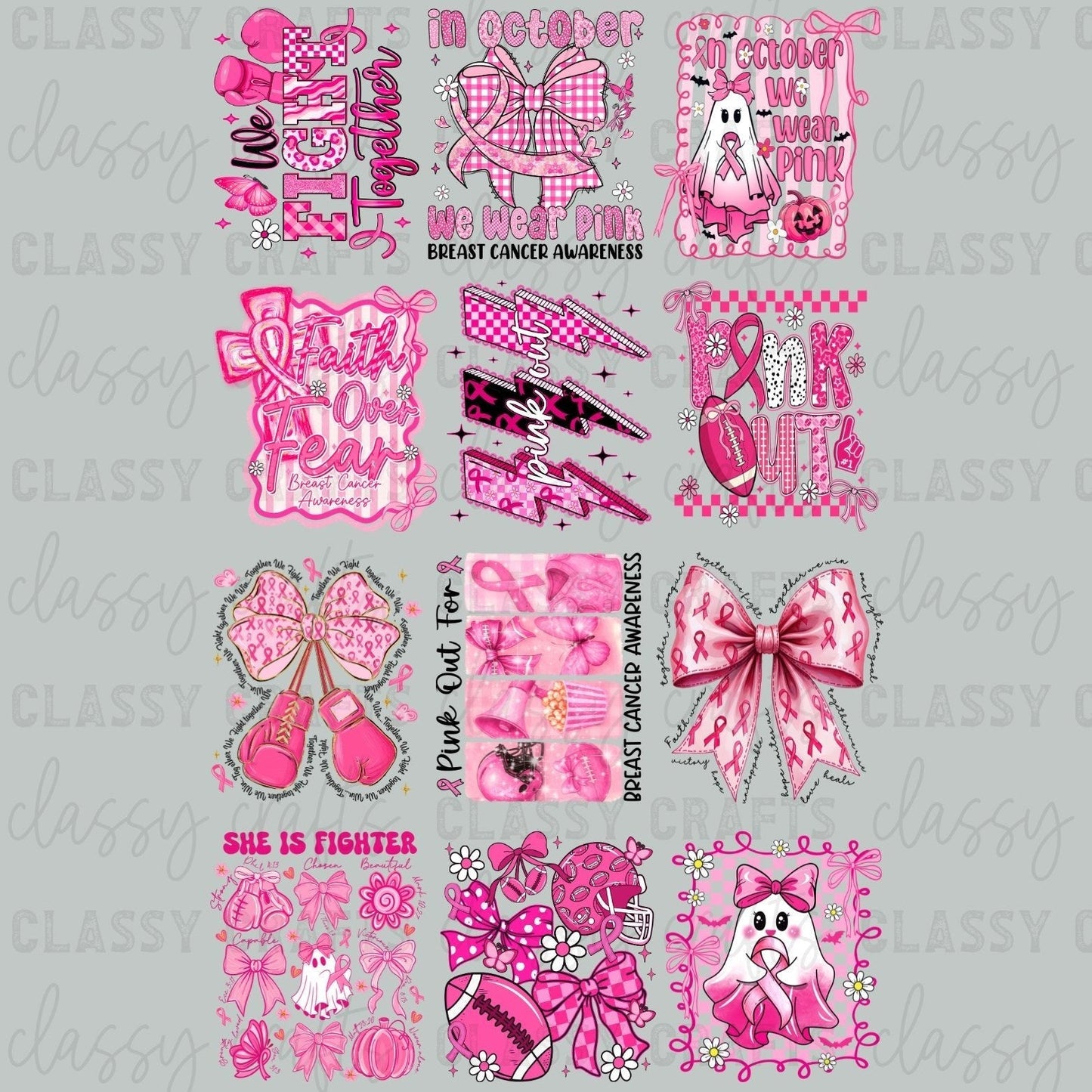 BREAST CANCER COQUETTE - 30x48 - PREMADE GANG SHEET