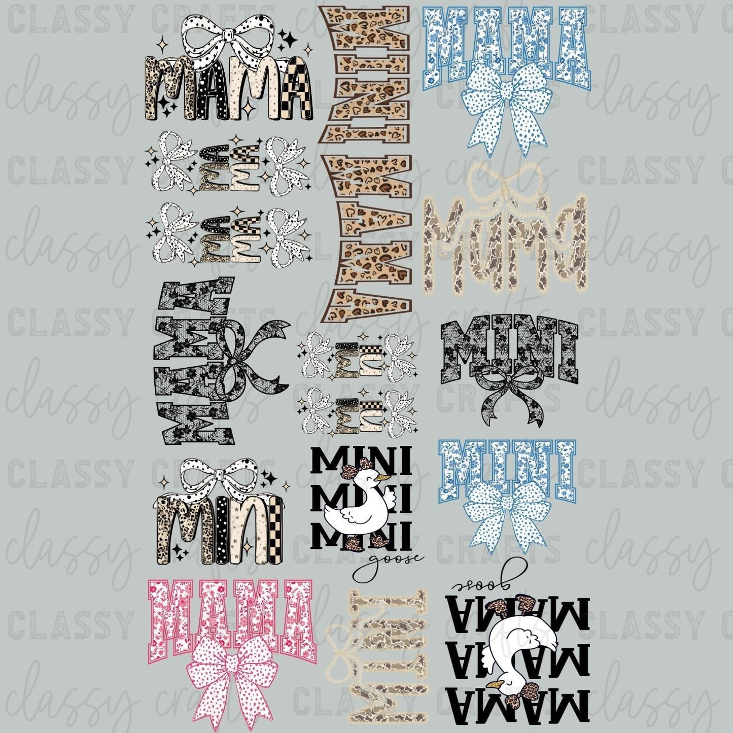 Mama & Mini with sleeves 30x48 - PREMADE GANG SHEET