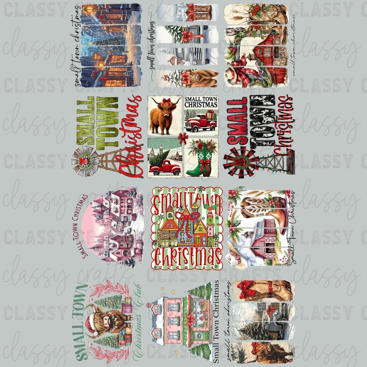 Christmas in a Small Town 30x48 - PREMADE GANG SHEET
