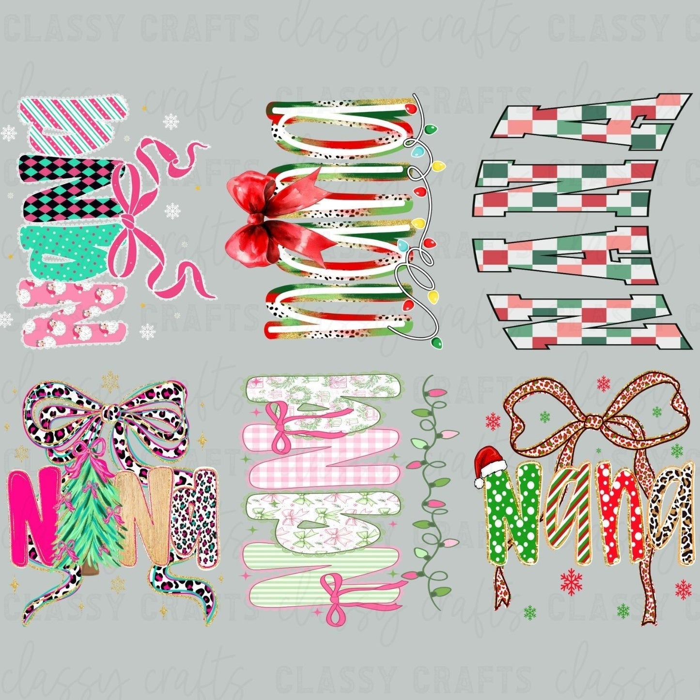 Nana Christmas 30x24 - PREMADE GANG SHEET
