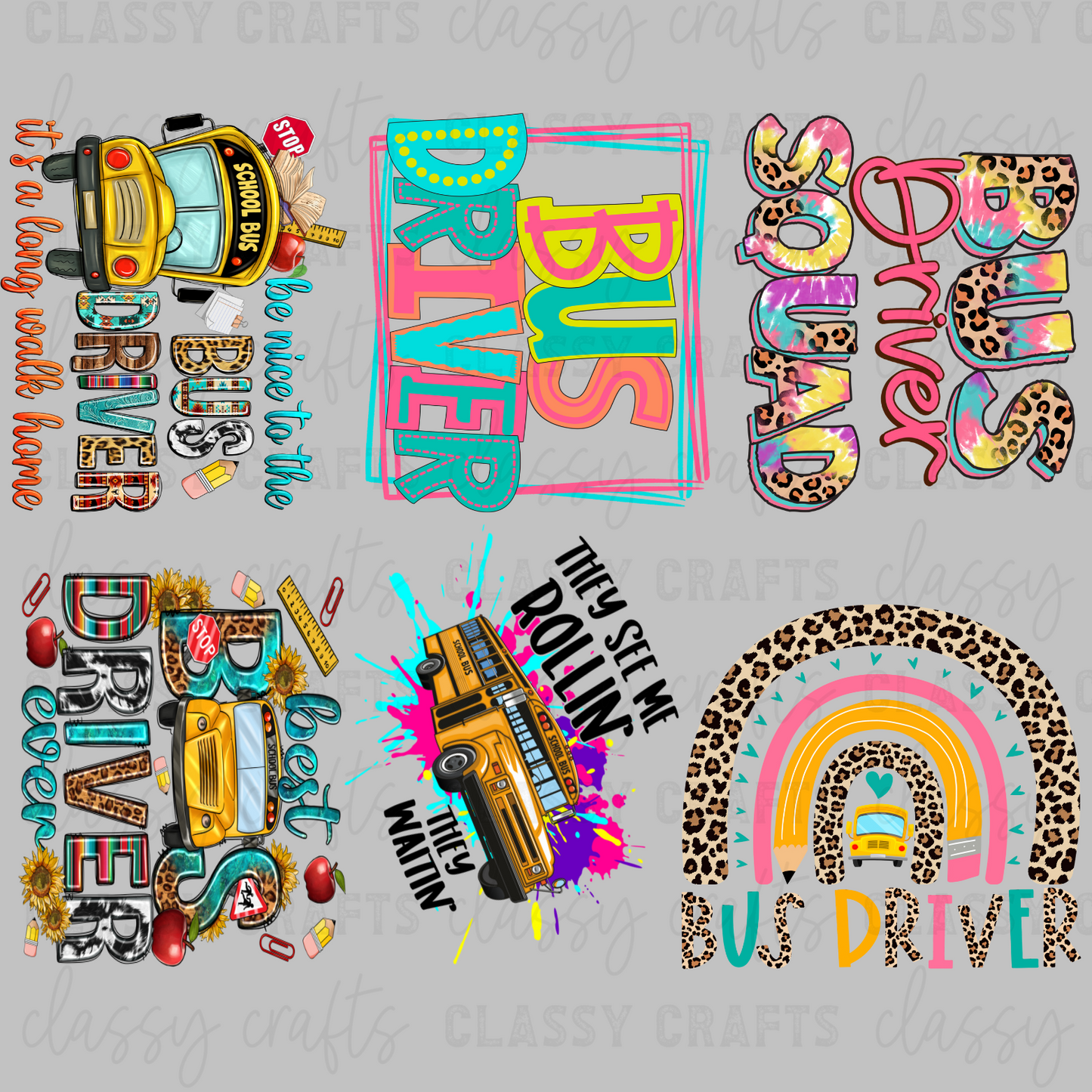 Bus Driver Gang - 30x24 - MINI PREMADE GANG SHEET