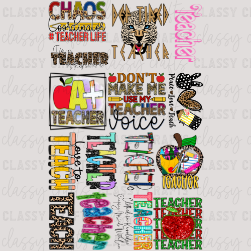 Teacher - 30x48 - PREMADE GANG SHEET