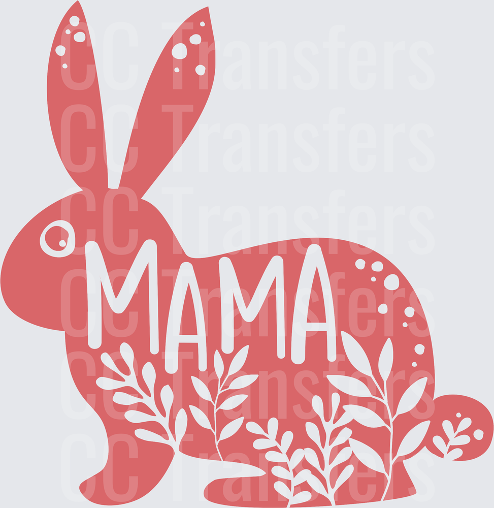 Mama Bunny Silhouette Floral Spring Rabbit (DTF)