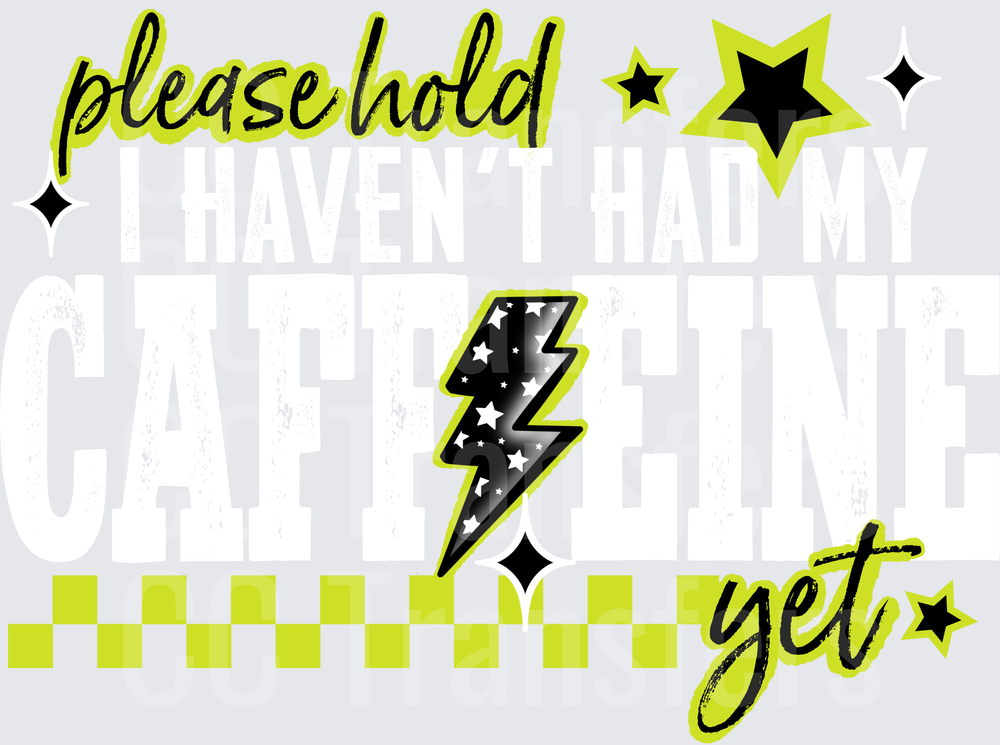 Please Hold Yet Lightning Bolt Stars Checkered Lime (DTF)