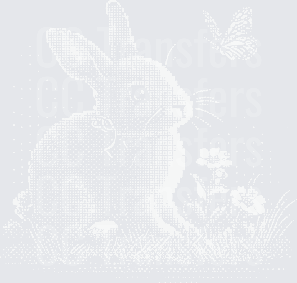 Bunny Sitting in Garden with Butterfly Floral Scene (DTF)