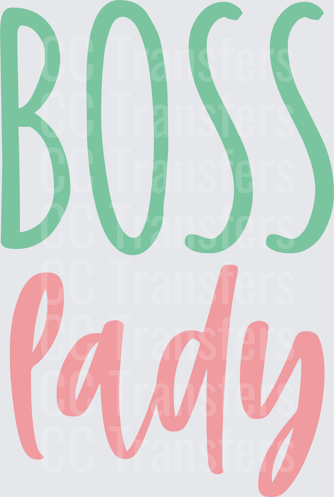 Boss Lady Green and Pink Two-Tone Typography (DTF)