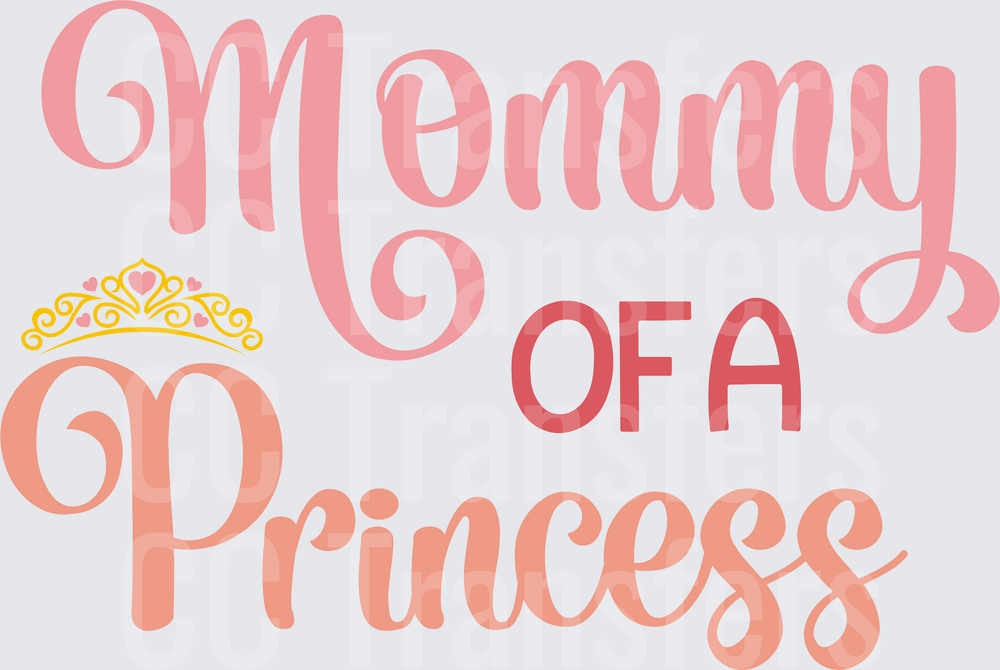 Mommy of a Princess Gold Tiara Script Design (DTF)