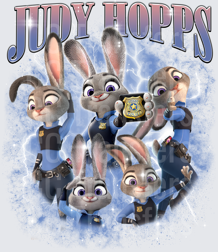 Hopps Police Bunny Multi-Pose Collage (DTF)