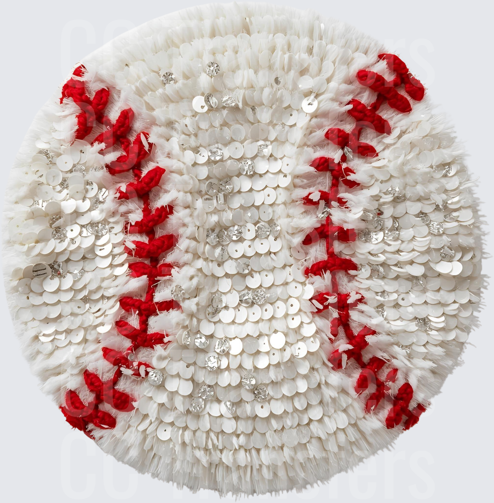Sequin Feather Rhinestone Baseball (DTF)