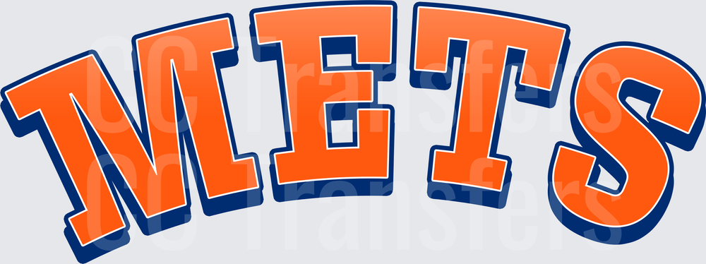 Arched Bold Orange Blue Baseball Team Wordmark (DTF)