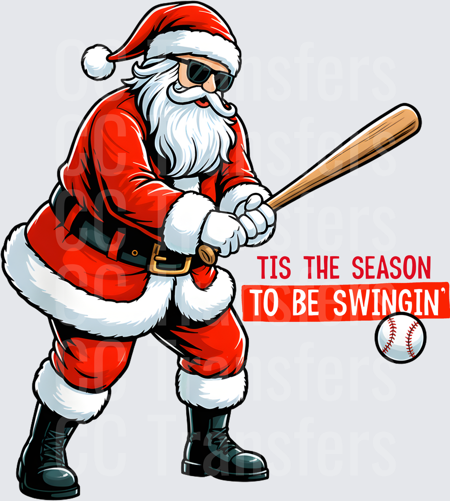 Tis The Season To Be Swingin' Santa Baseball (DTF)
