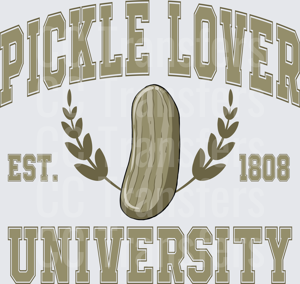 Pickle Lover University Est 1808 Varsity Collegiate Crest