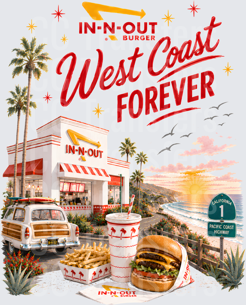 West Coast Forever Burger Joint Beach Scene (DTF)