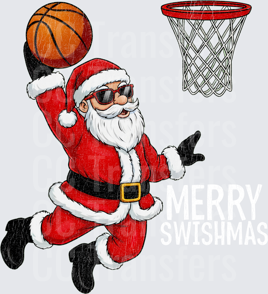 Cool Santa Claus Slam Dunk Basketball Hoop (DTF)