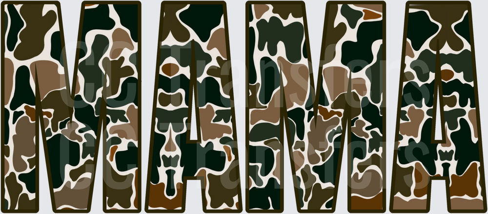 Mama Bold Camo Print Letters (DTF)