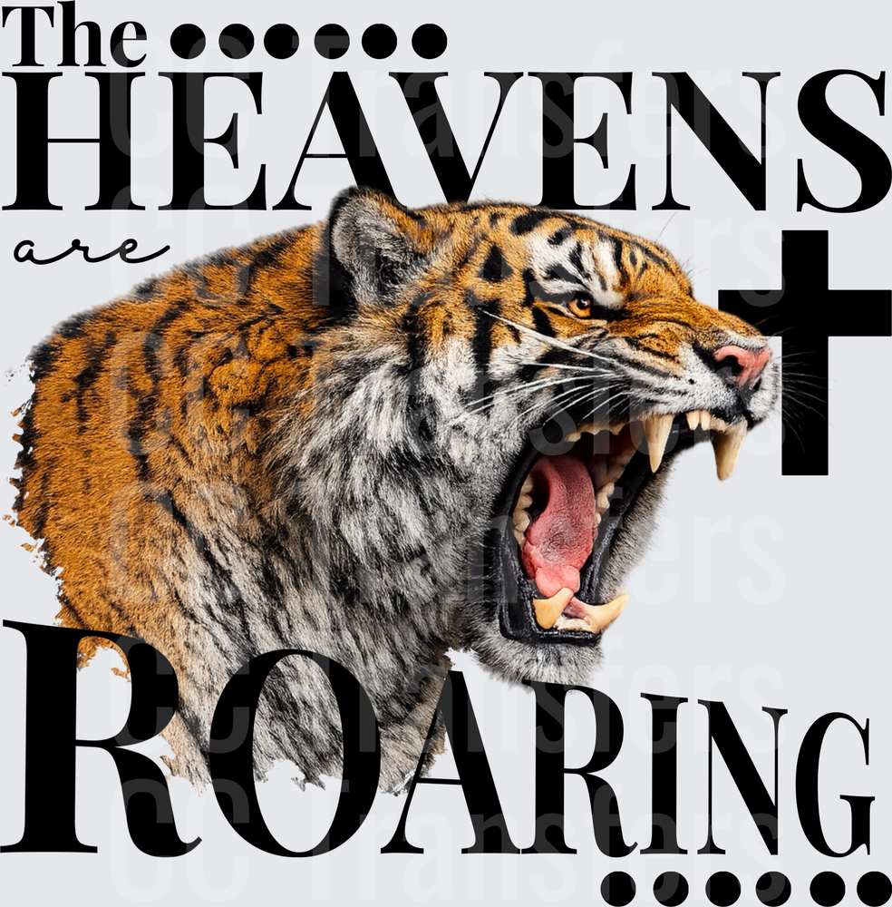 The Heavens Are Roaring Fierce Tiger Cross (DTF)