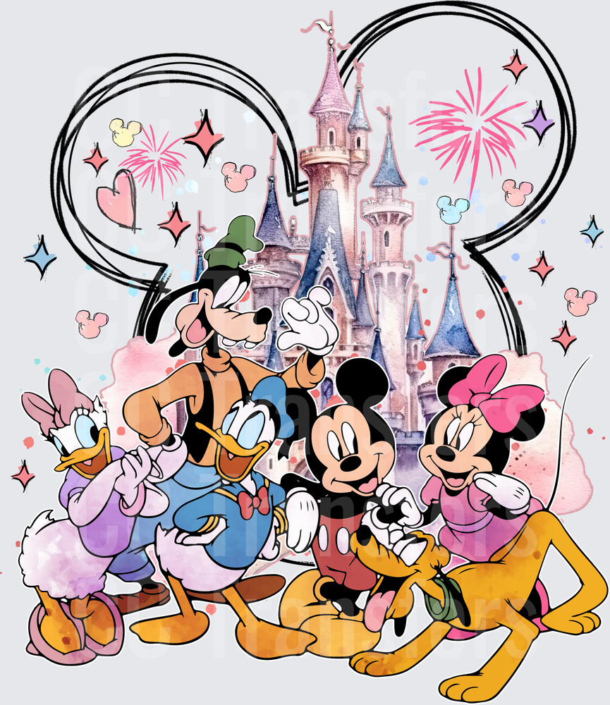 Classic Cartoon Squad Castle Fireworks Friends Group (DTF)