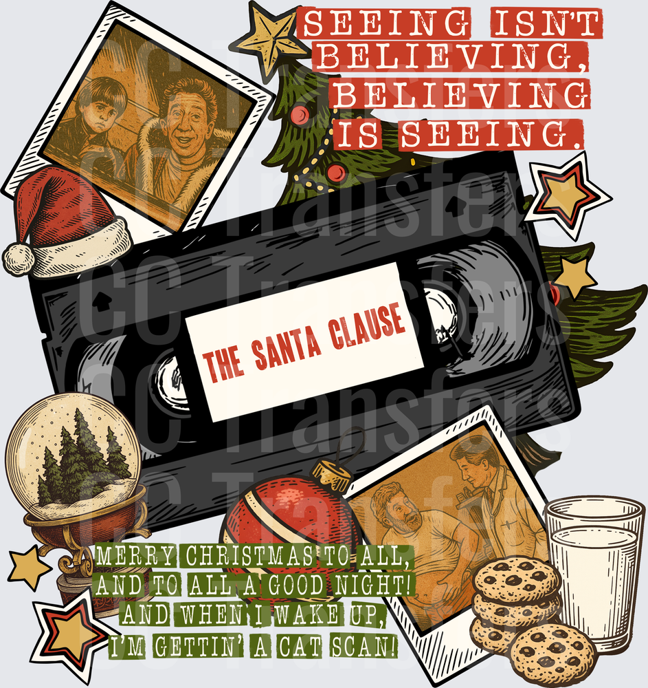 The Santa Clause VHS Retro Christmas Movie Collage (DTF)
