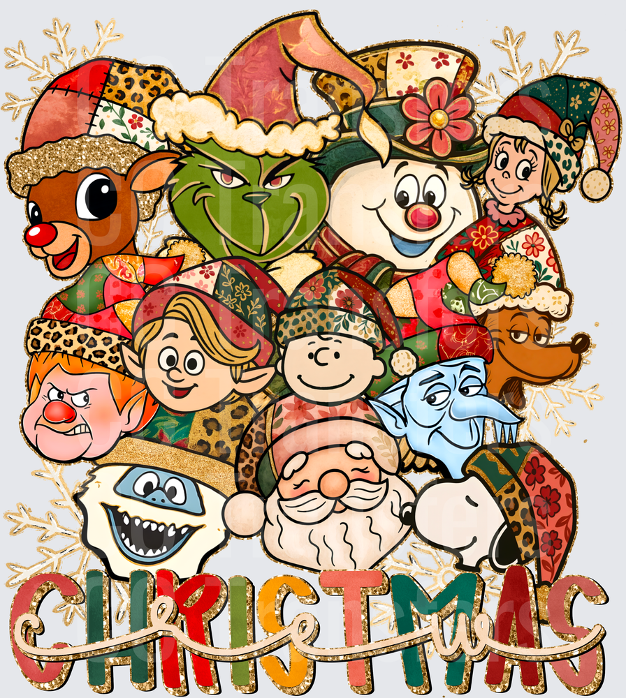 Retro Christmas Classic Holiday Characters Collage (DTF)