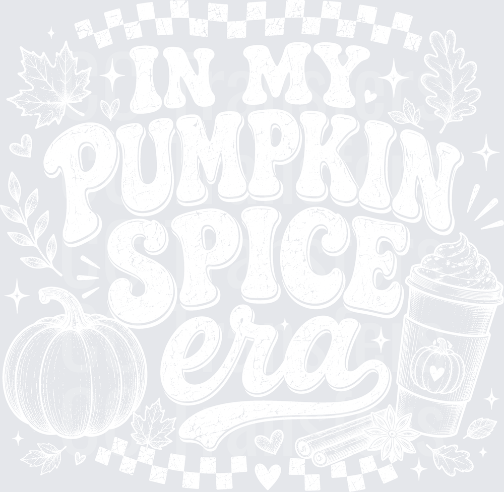 Bold White Graphic Design on Transparent Background (DTF)