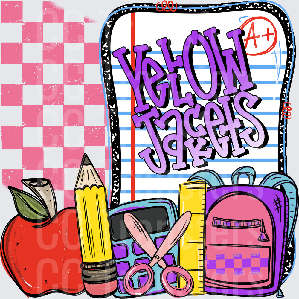 Yellow Jackets Back to School Supplies Notebook (DTF)
