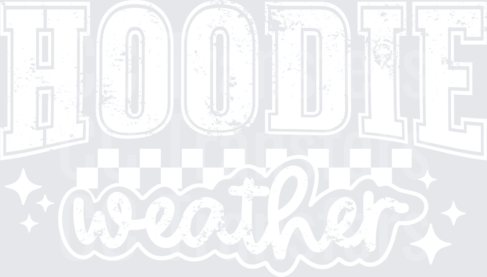Hoodie weather White Design (DTF)