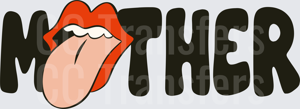 MOTHER Bold Retro Lips and Tongue Logo (DTF)