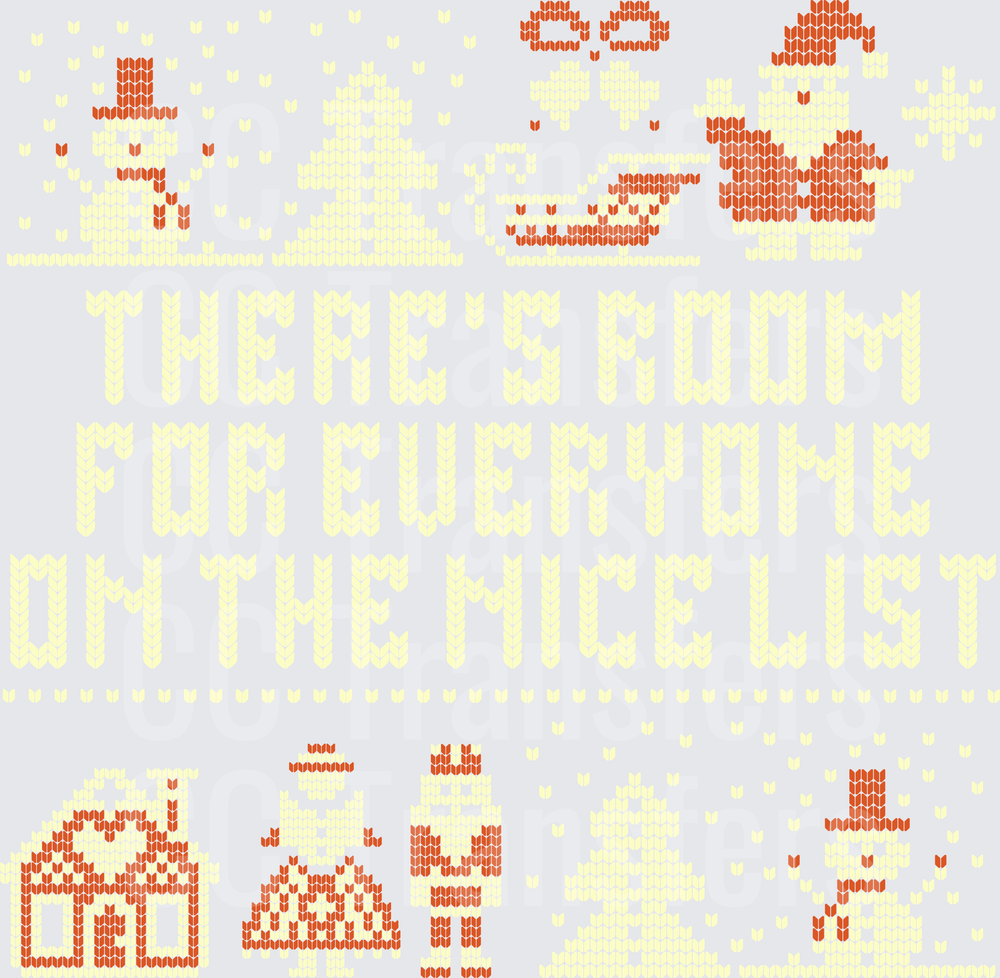 Ugly Sweater Knit There's Room For Everyone Nice List (DTF)