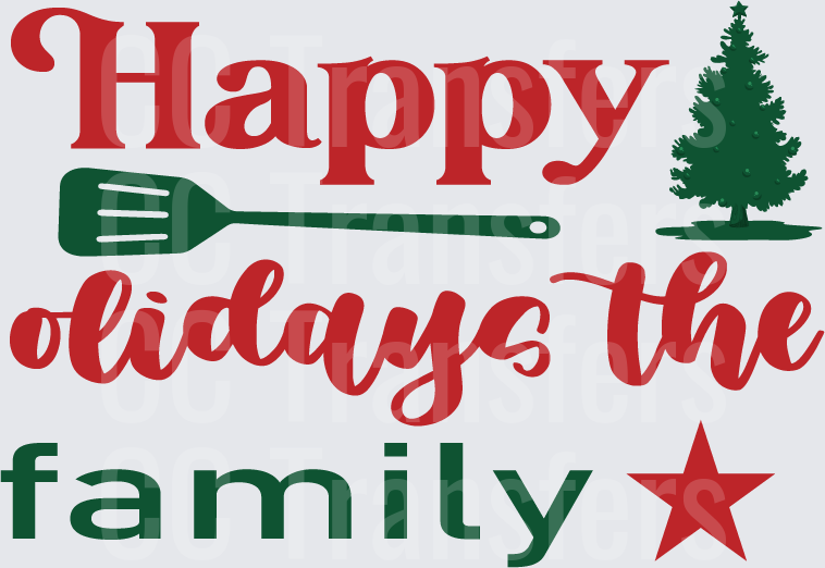 Happy Holidays The Family Spatula Christmas Tree (DTF)