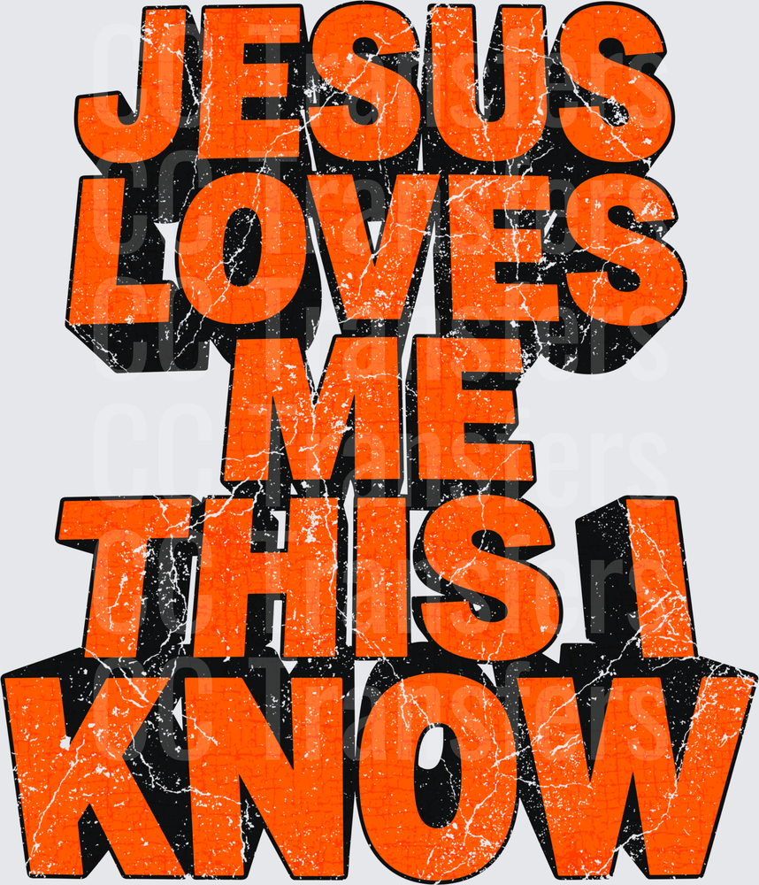 Jesus Loves Me This I Know Bold Distressed Text (DTF)