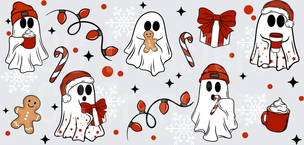 Cute Christmas Ghosts Holiday Bundle Sheet (DTF)