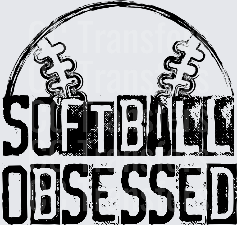 Softball Obsessed Distressed Bold Graphic (DTF)