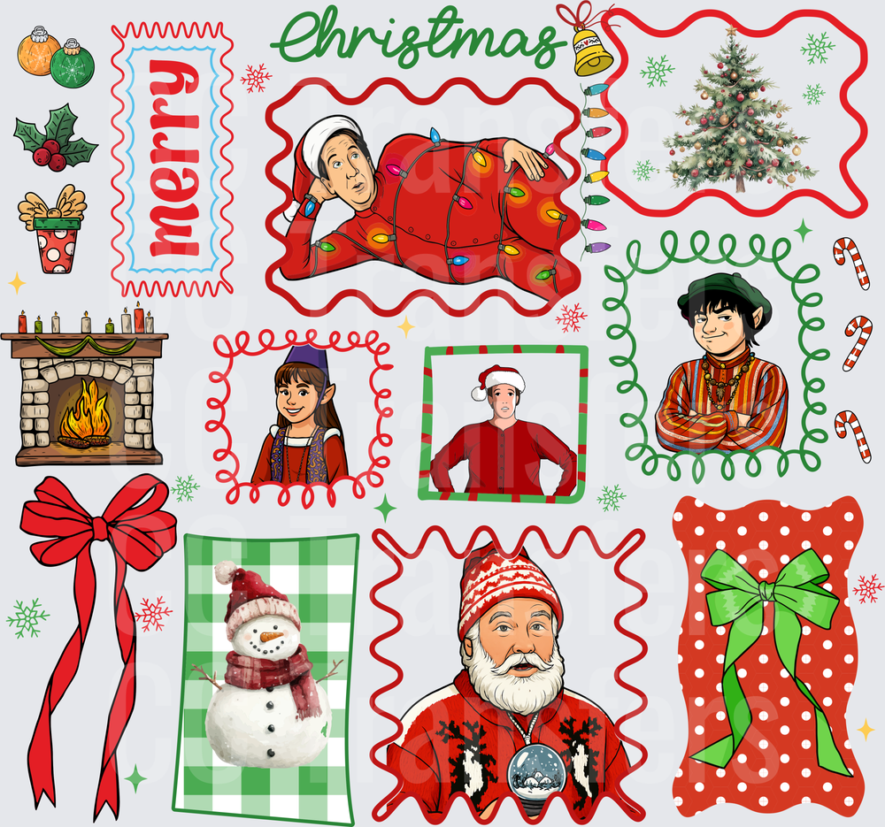 Merry Christmas Holiday Character Collage Bundle (DTF)