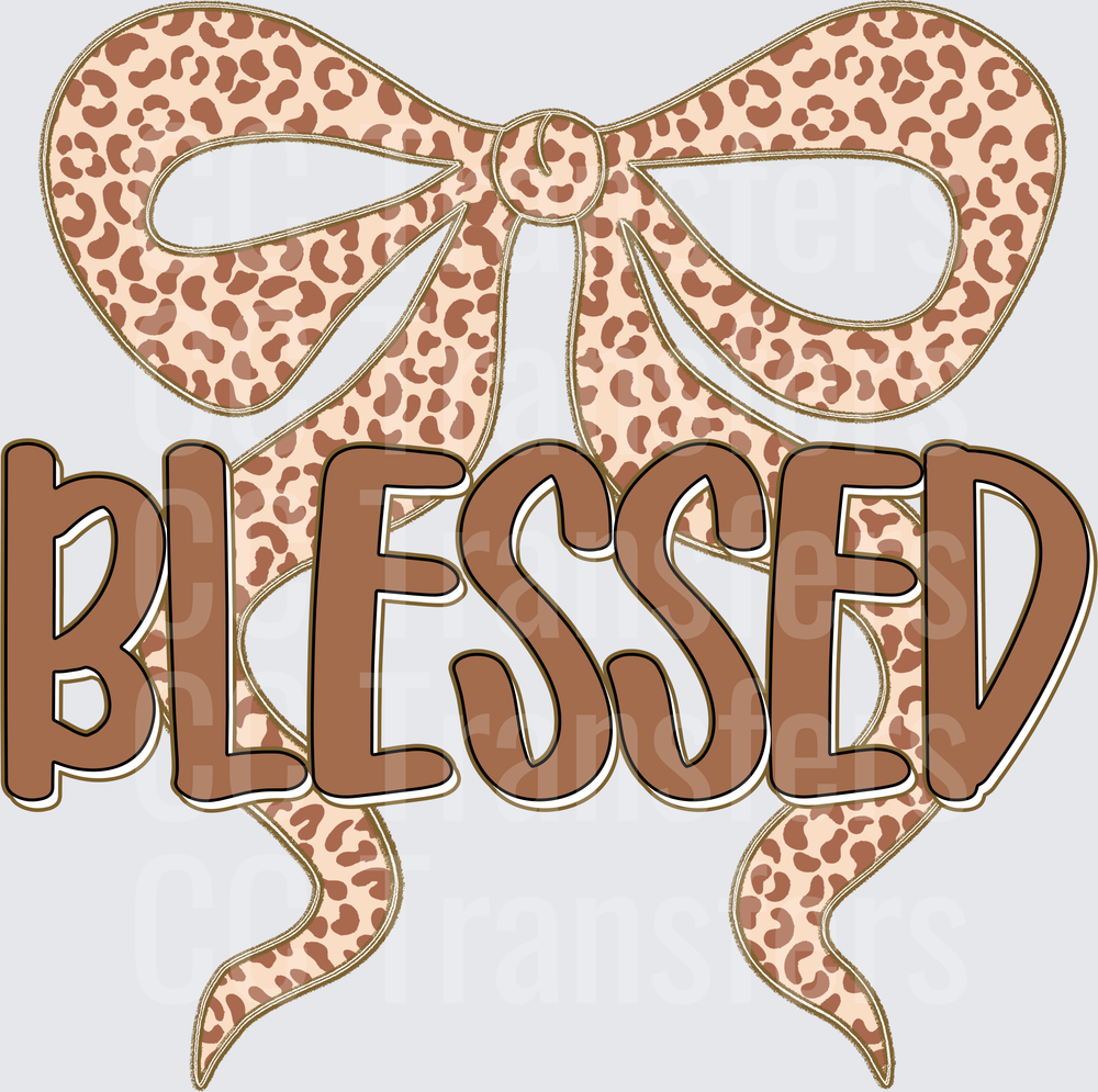 Blessed Leopard Print Bow Design (DTF)