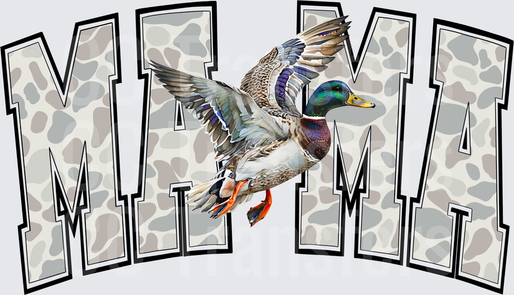 Mama Duck Hunting Camo Letter Mallard Design (DTF)