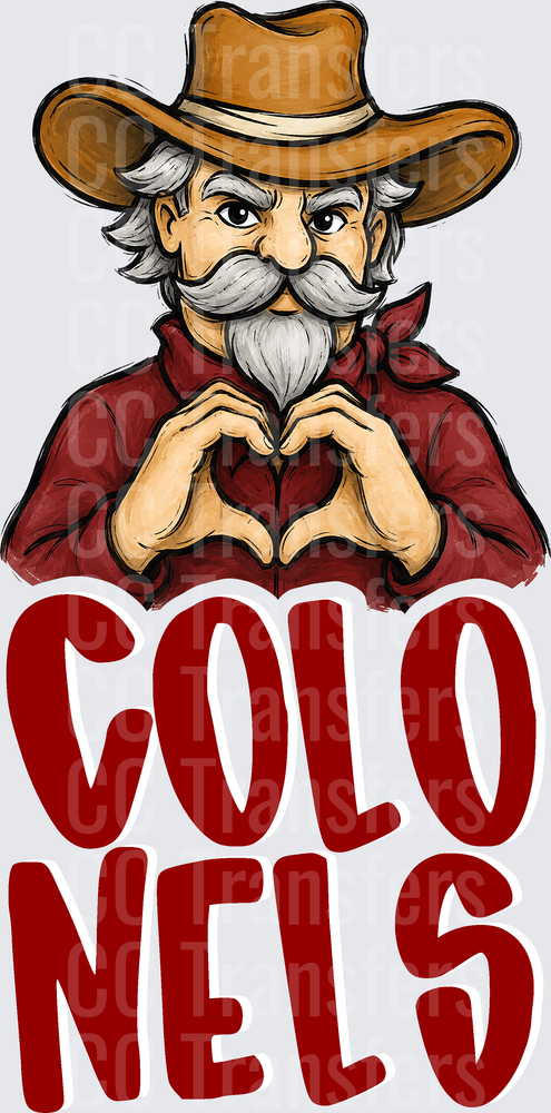 Old Western Colonel Heart Hands Mascot Colonels (DTF)