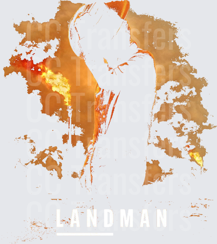 Lone Cowboy Silhouette Fiery Orange Smoke Double Exposure (DTF)