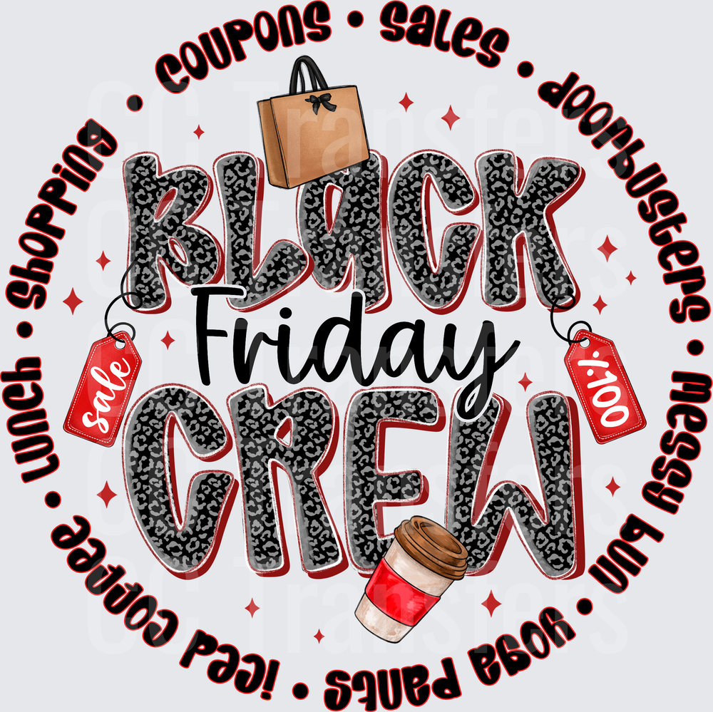 Black Friday Crew Shopping Squad Leopard Print (DTF)
