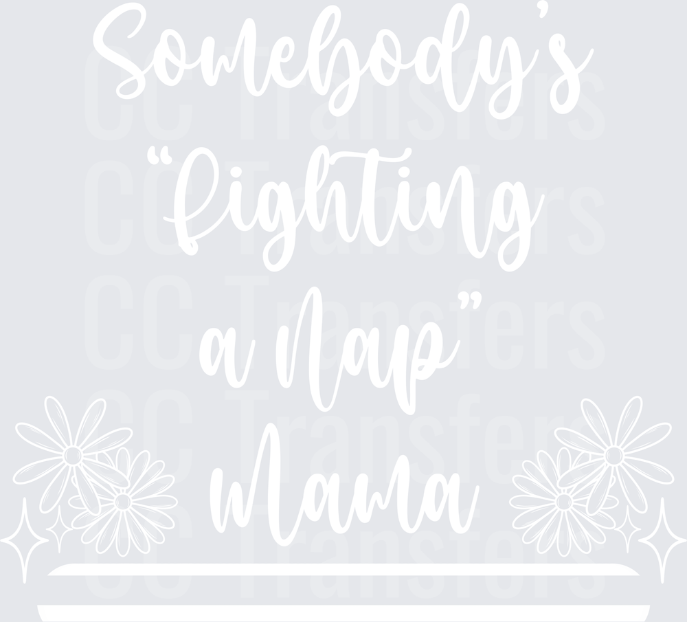 Bold White Graphic Design on Transparent Background (DTF)