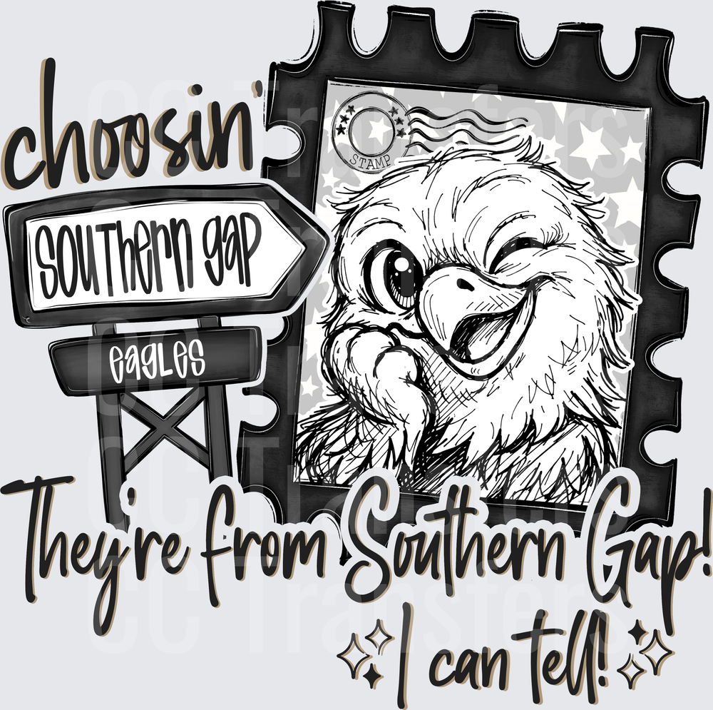 Choosin' Southern Gap Eagles Winking Mascot Stamp (DTF)