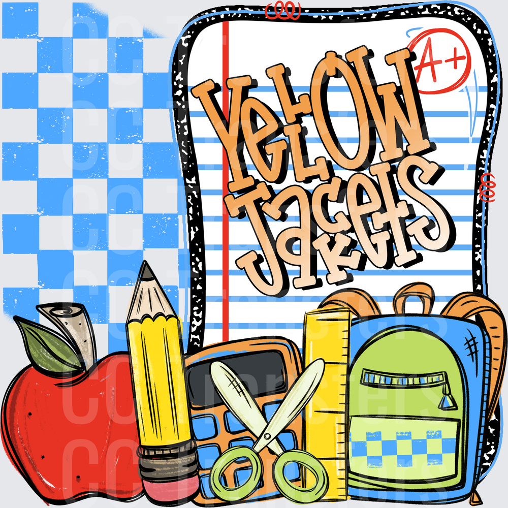 Yellow Jackets Back to School Supplies Notebook (DTF)