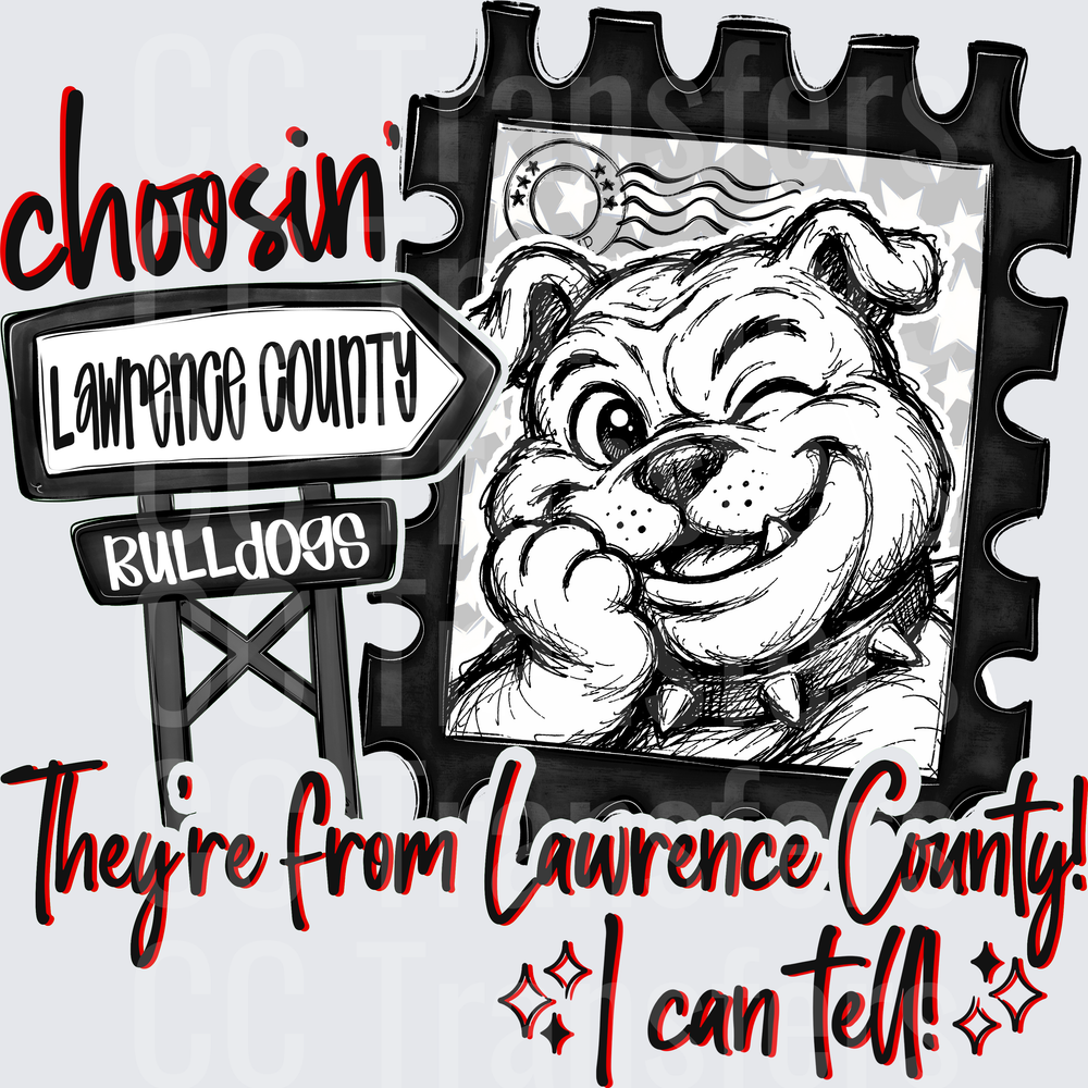 Choosin Lawrence County Bulldogs Stamp Bulldog Design (DTF)