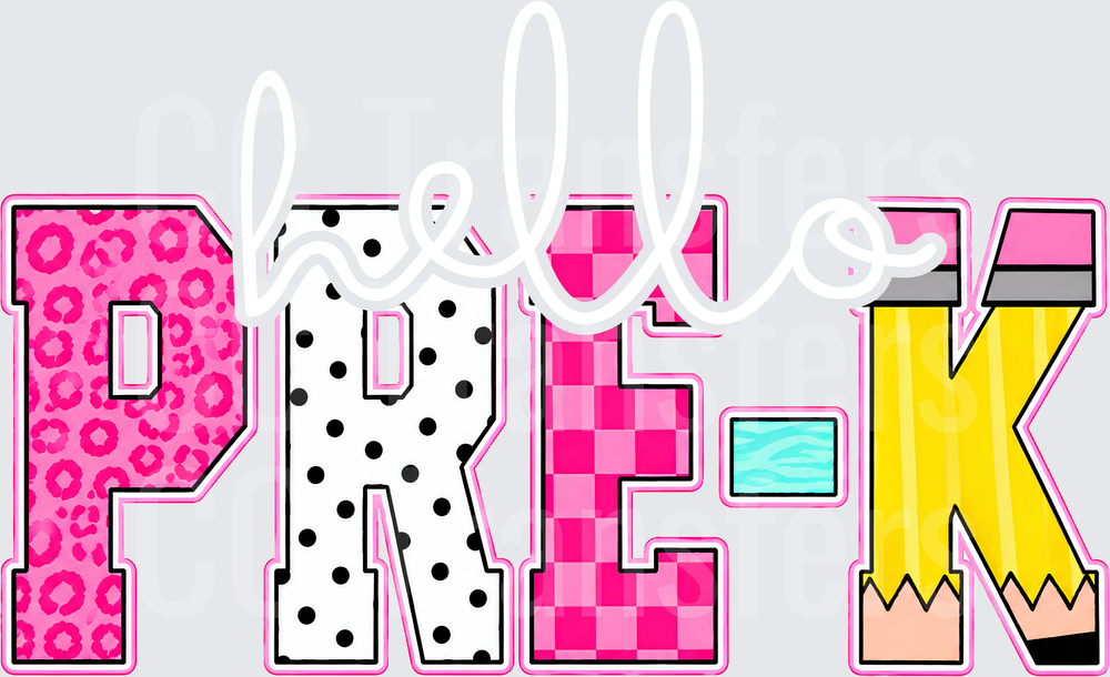 PRE-K Bold Patterned Letters Leopard Polka Dot Checkered (DTF)